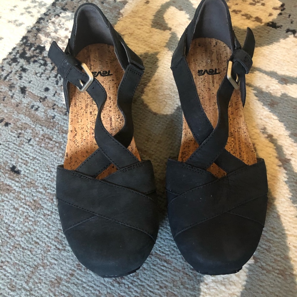 Teva Mary Janes Cork Bottom